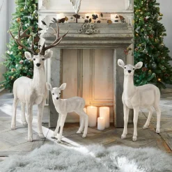 LOBERON Figurines De Noël*Cerf avec biche et faon Olsen
