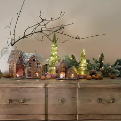 LOBERON Objets Décoratifs De Noël*Lot de 2 arbres à LED Merrton
