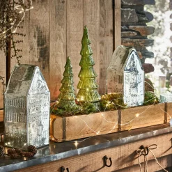 LOBERON Objets Décoratifs De Noël*Lot de 2 arbres à LED Merrton