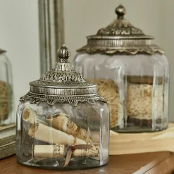 LOBERON Pots|Décoration*Lot de 2 bonbonnières en verre Laféline