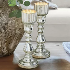 LOBERON Bougeoirs|Porte-Bougies*Lot de 2 bougeoirs Velanor
