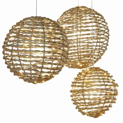 LOBERON Objets Lumineux|Accessoires Lumineux*Lot de 3 boules de Noël à LED Thalindra