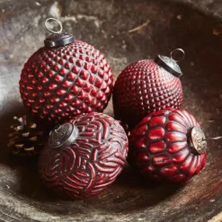 LOBERON Boules De Noël*Lot de 4 boules de Noël Meyen