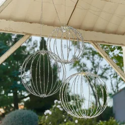LOBERON Décorations De Jardin|Accessoires Lumineux*Lot de 3 boules LED Brilliante