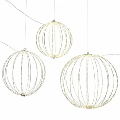 LOBERON Décorations De Jardin|Accessoires Lumineux*Lot de 3 boules LED Brilliante