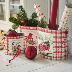 LOBERON Objets Décoratifs De Noël*Lot de 3 cache-pots Fuzzy