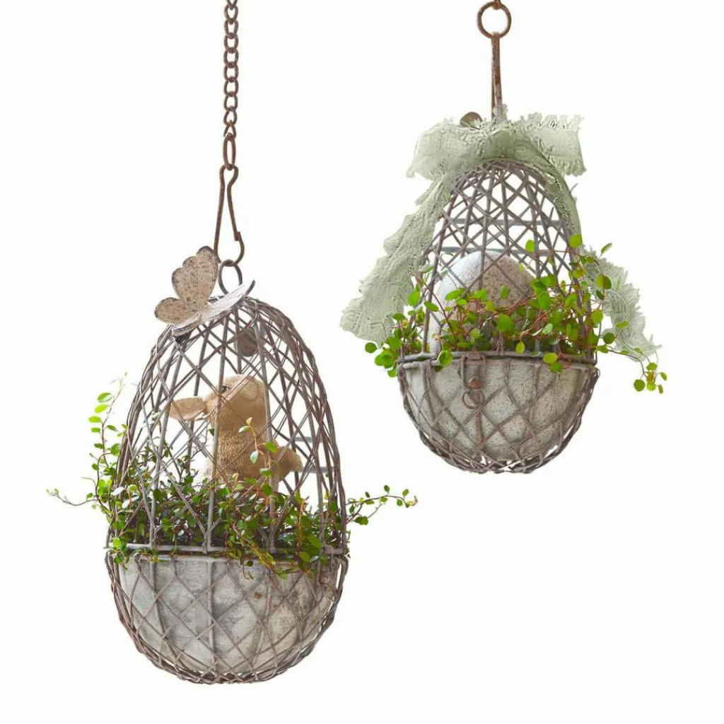 LOBERON Objets Décoratifs|Décoration*Lot de 2 cages à oiseaux décoratives Eralin
