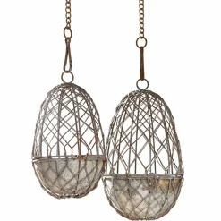 LOBERON Objets Décoratifs|Décoration*Lot de 2 cages à oiseaux décoratives Eralin