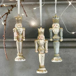LOBERON Décorations Pour Le Sapin|Objets Décoratifs De Noël*Lot de 3 décorations à suspendre Niquel