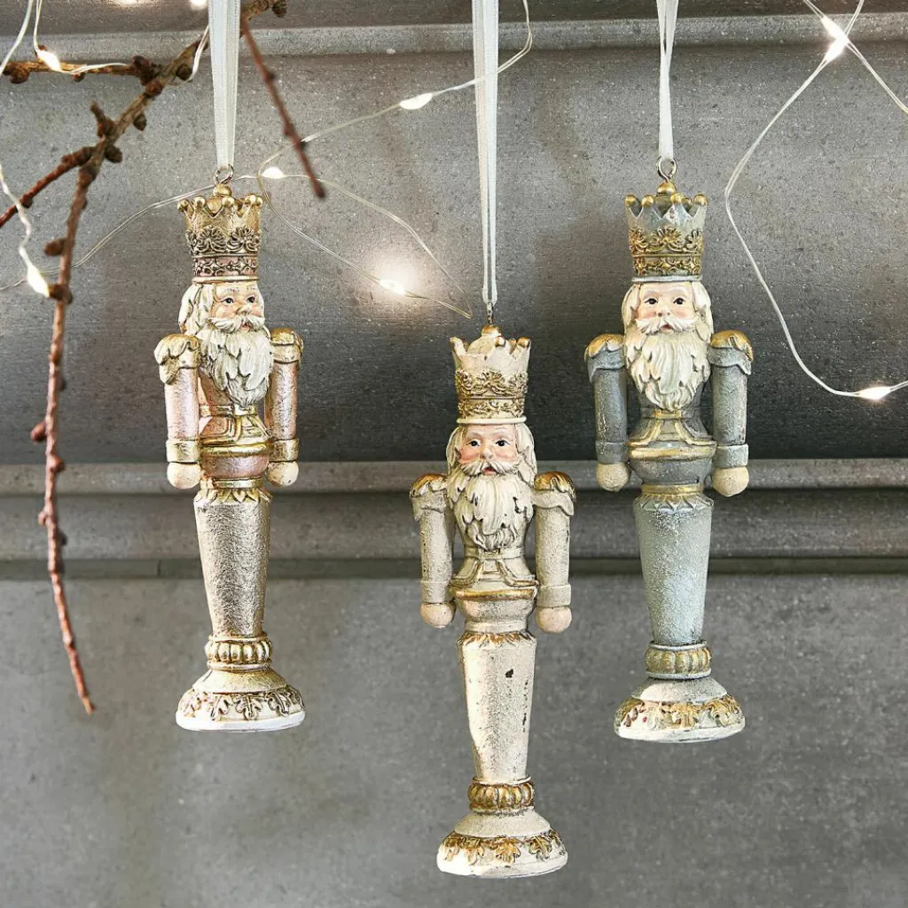 LOBERON Décorations Pour Le Sapin|Objets Décoratifs De Noël*Lot de 3 décorations à suspendre Niquel
