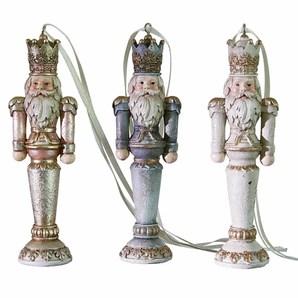 LOBERON Décorations Pour Le Sapin|Objets Décoratifs De Noël*Lot de 3 décorations à suspendre Niquel