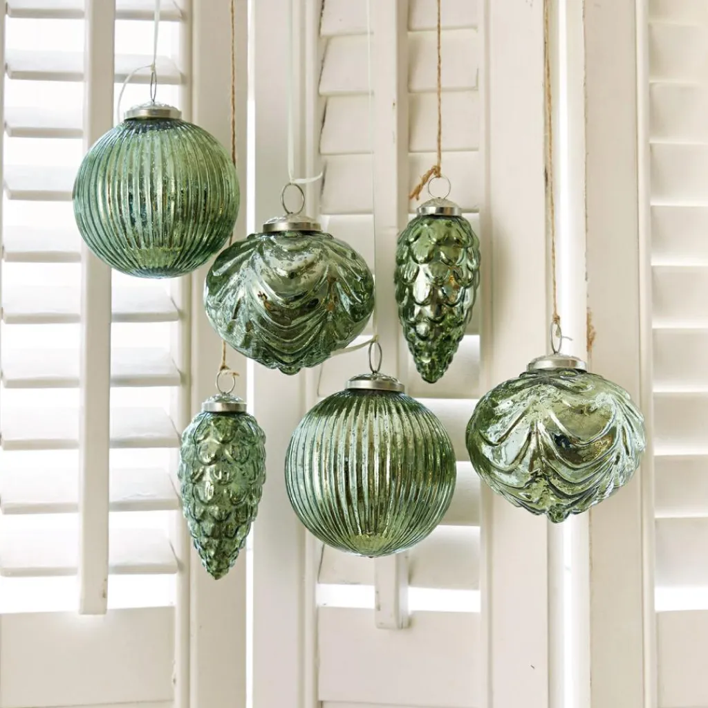 LOBERON Boules De Noël*Lot de 6 décorations de Noël Silverhill
