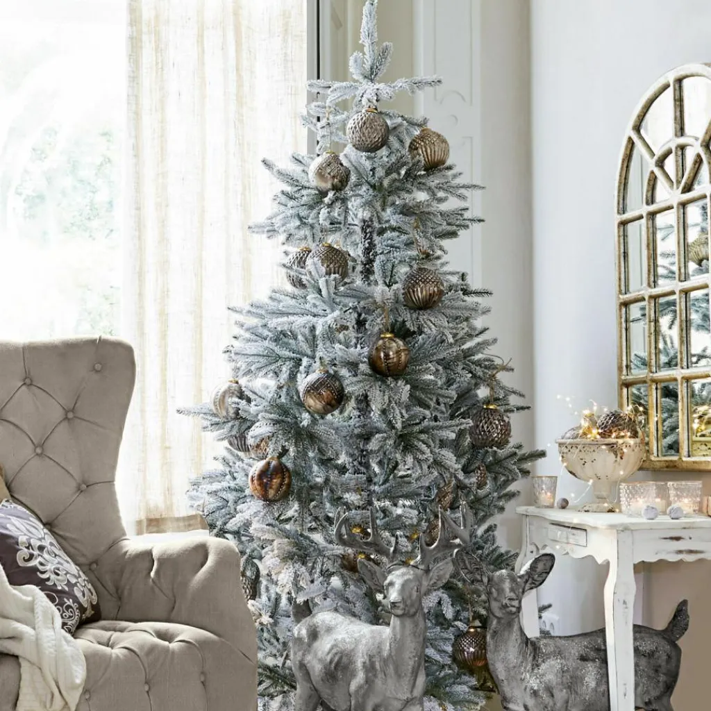 LOBERON Boules De Noël*Lot de 8 décorations de Noël Silverlake