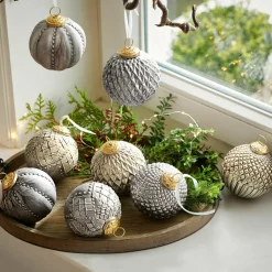 LOBERON Boules De Noël*Lot de 8 décorations de Noël Silverlake