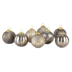 LOBERON Boules De Noël*Lot de 8 décorations de Noël Silverlake