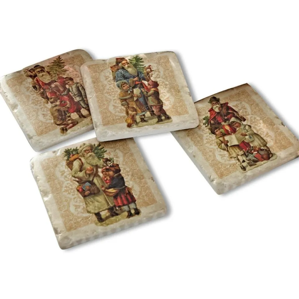 LOBERON Décorations De Table De Noël*Lot de 4 dessous de verres Cantois