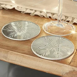 LOBERON Décorations De Table De Noël*Lot de 2 dessous de verres Angeloi