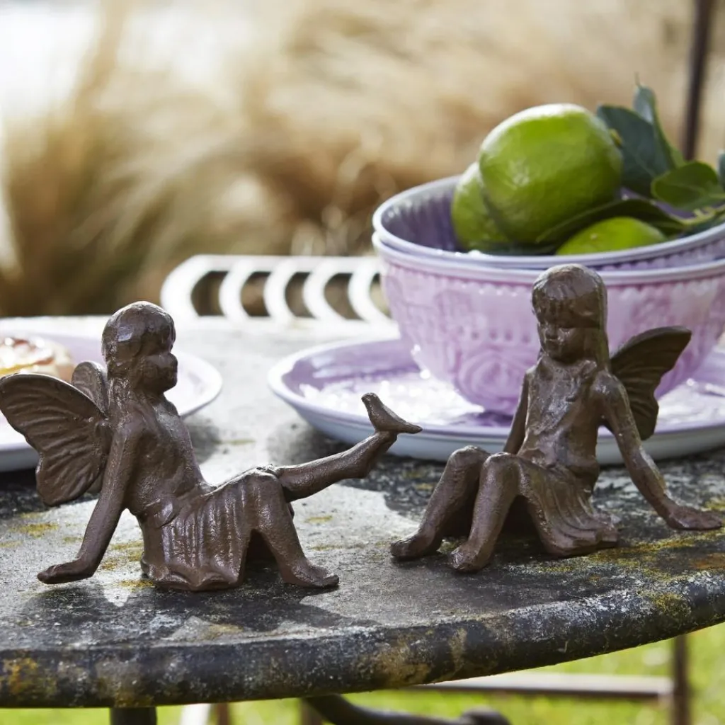 LOBERON Décorations De Jardin*Lot de 2 figurines décoratives Papille