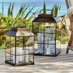 LOBERON Lanternes*Lot de 2 lanternes Flavin