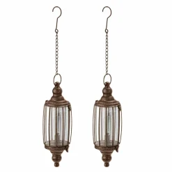 LOBERON Lanternes Led|Lanternes À Led*Lot de 2 lanternes LED à suspendre Flavin