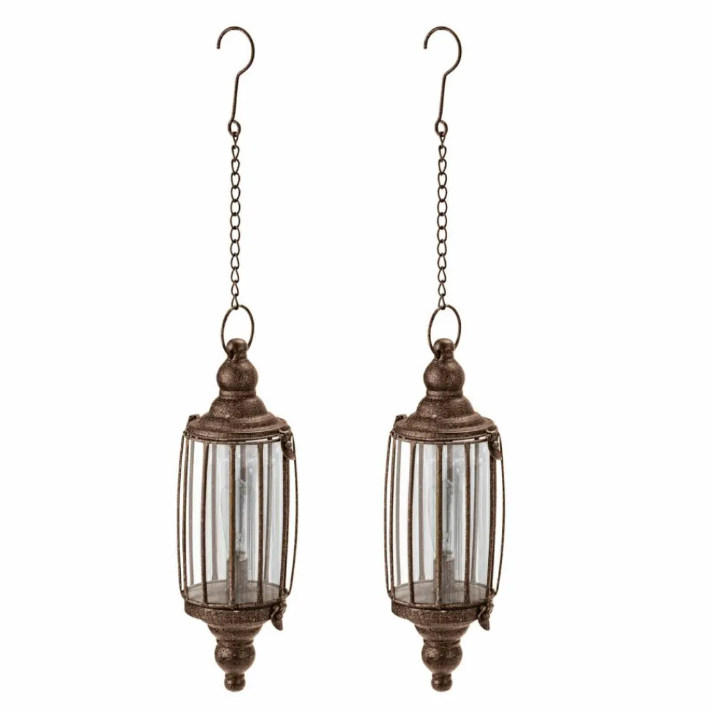 LOBERON Lanternes Led|Lanternes À Led*Lot de 2 lanternes LED à suspendre Flavin