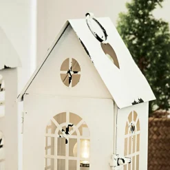 LOBERON Lanternes Led|Décorations Lumineuses*Lot de 3 lanternes LED Village