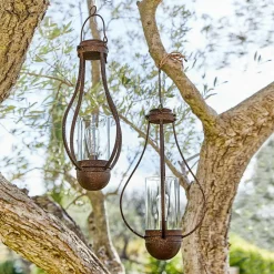 LOBERON Lanternes Led|Lampes Solaires*Lot de 2 lanternes solaires à suspendre Marsa