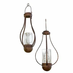 LOBERON Lanternes Led|Lampes Solaires*Lot de 2 lanternes solaires à suspendre Marsa