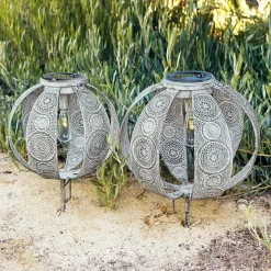 LOBERON Lanternes Led|Accessoires Lumineux*Lot de 2 lanternes solaires Carouge
