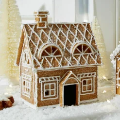 LOBERON Objets Décoratifs De Noël*Lot de 2 maisons décoratives Tarreau