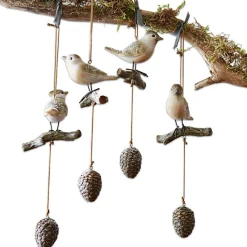 LOBERON Objets Décoratifs|Décoration*Lot de 4 oiseaux Vianne