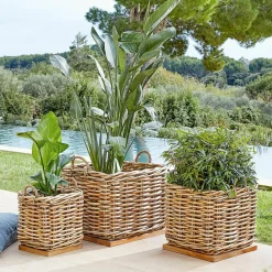 LOBERON Outils De Jardin*Lot de 3 paniers Chalet