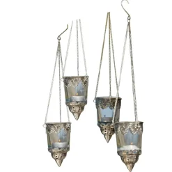 LOBERON Photophores*Lot de 4 photophores Céleste