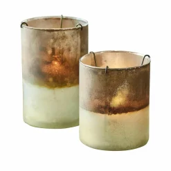 LOBERON Photophores|Porte-Bougies*Lot de 2 photophores Drinesto