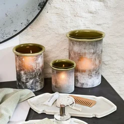LOBERON Photophores|Porte-Bougies*Lot de 3 photophores Iskira