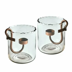 LOBERON Photophores|Porte-Bougies*Lot de 2 photophores Lynn