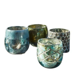 LOBERON Photophores|Porte-Bougies*Lot de 4 photophores Marine