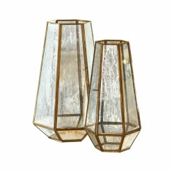 LOBERON Photophores|Porte-Bougies*Lot de 2 photophores Mouniza