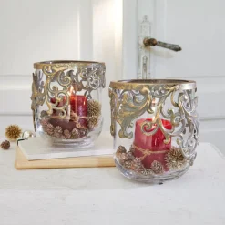 LOBERON Photophores|Porte-Bougies*Lot de 2 photophores Sundini