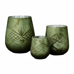 LOBERON Photophores|Porte-Bougies*Lot de 3 photophores Vitas