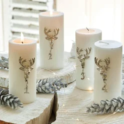 LOBERON Bougies|Couronnes De L'Avent*Lot de 4 pin’s décoratifs Charre