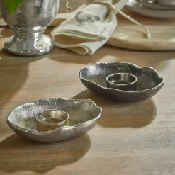 LOBERON Bougeoirs|Porte-Bougies*Lot de 2 porte-bougies chauffe-plats Quilvano