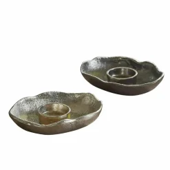 LOBERON Bougeoirs|Porte-Bougies*Lot de 2 porte-bougies chauffe-plats Quilvano