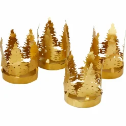 LOBERON Photophores|Couronnes De L'Avent*Lot de 4 porte-bougies chauffe-plats Ismerie
