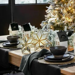 LOBERON Décorations De Table De Noël|Photophores, Chandeliers Et Lanternes*Lot de 2 porte-bougies Zaydan