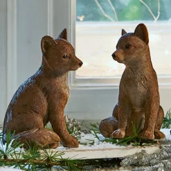 LOBERON Décorations De Table De Noël|Figurines De Noël*Lot de 4 renards décoratifs Survie