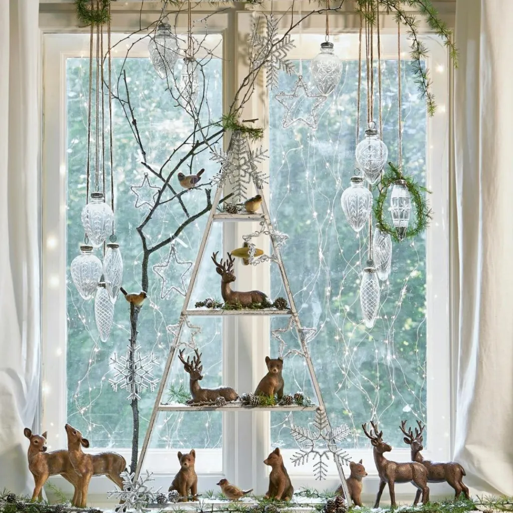 LOBERON Décorations De Table De Noël|Figurines De Noël*Lot de 4 renards décoratifs Survie