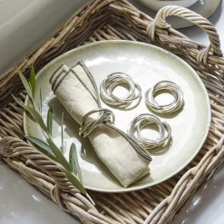 LOBERON Ustensiles De Cuisine|Accessoires De Table*Lot de 4 ronds de serviettes Limche