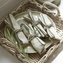 LOBERON Ustensiles De Cuisine|Accessoires De Table*Lot de 4 ronds de serviettes Limche