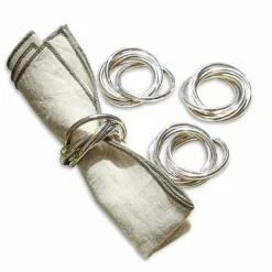 LOBERON Ustensiles De Cuisine|Accessoires De Table*Lot de 4 ronds de serviettes Limche